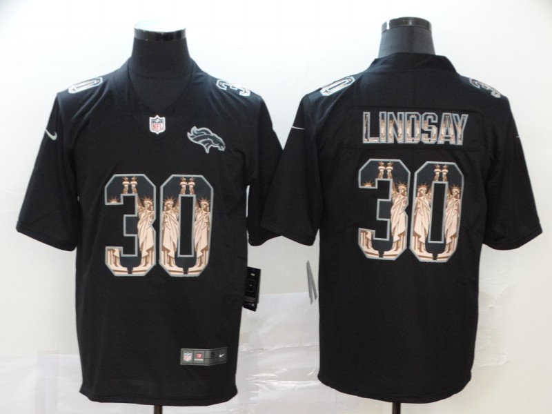 Men's Denver Broncos Phillip Lindsay #30 Black Authentic Jersey